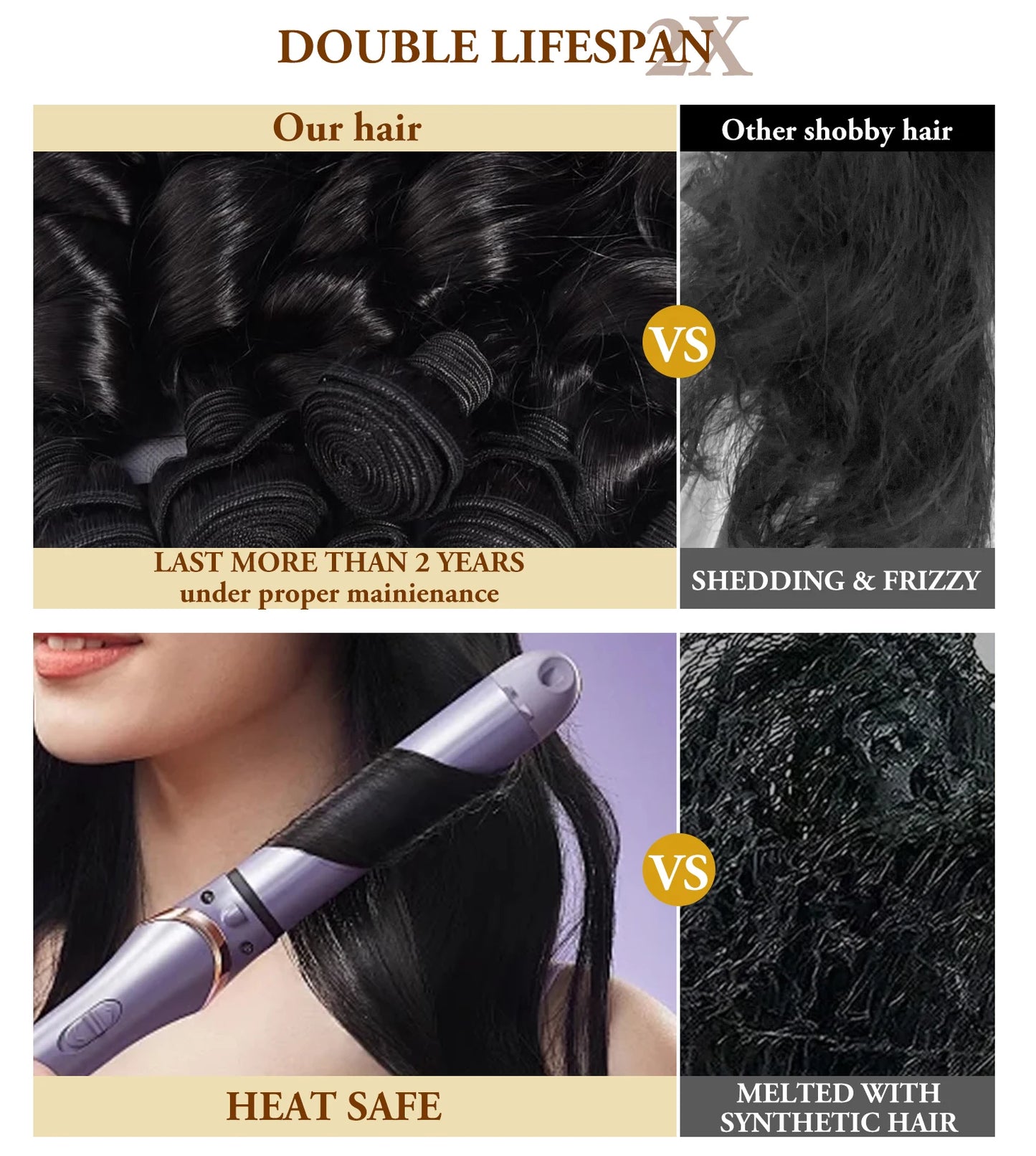 Virgin Brazilian Loose Wave Hair Bundles for Women