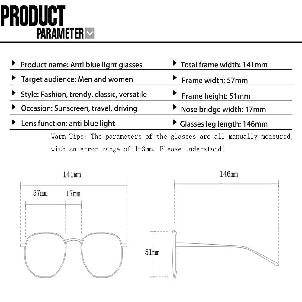 Retro Square Blue Light Blocking Glasses