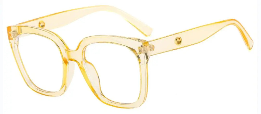 Oversized Square Reading Glasses with Rivet Detail for Women