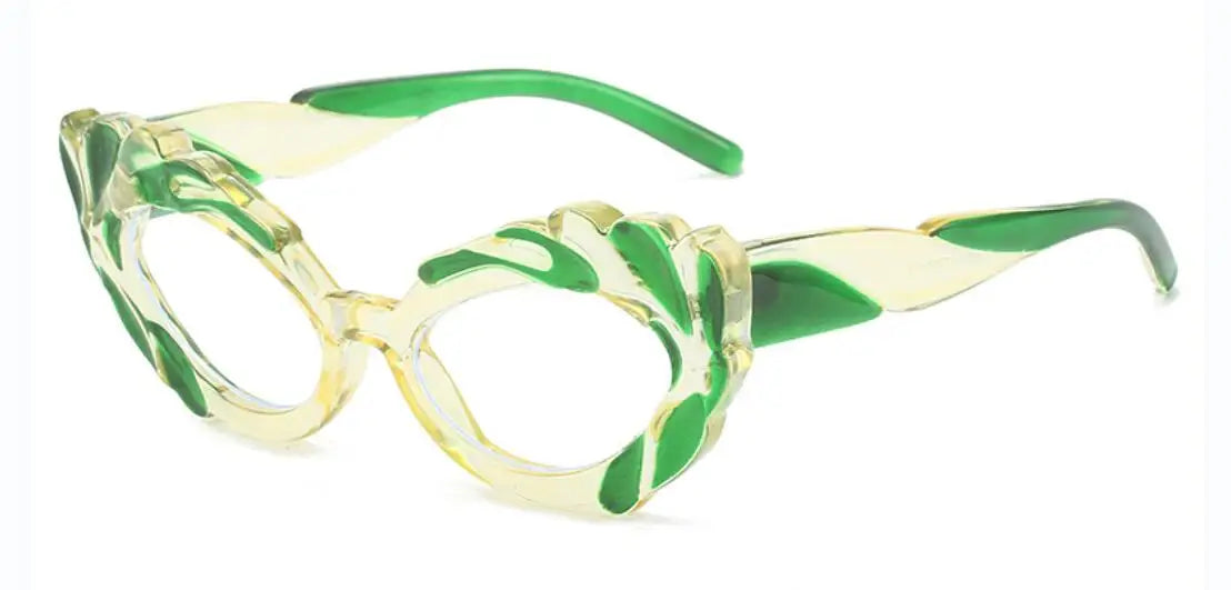 Anti Blue Light Green Cat Eye Reading Glasses For Women