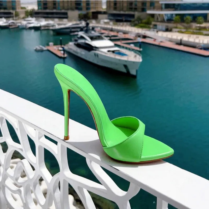 Pointed Toe Slim High Heel Wedding Sandals for Women