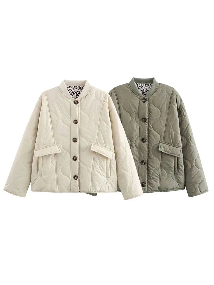Winter Retro Spliced Casual Cotton Jacket for Women