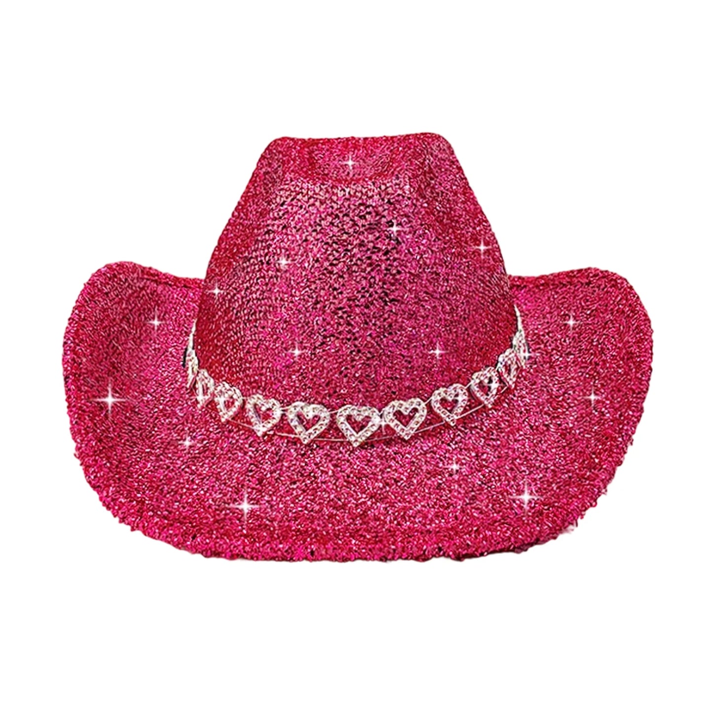 Glitter Rhinestone Western Wide Brim Cowgirl Hat for Women