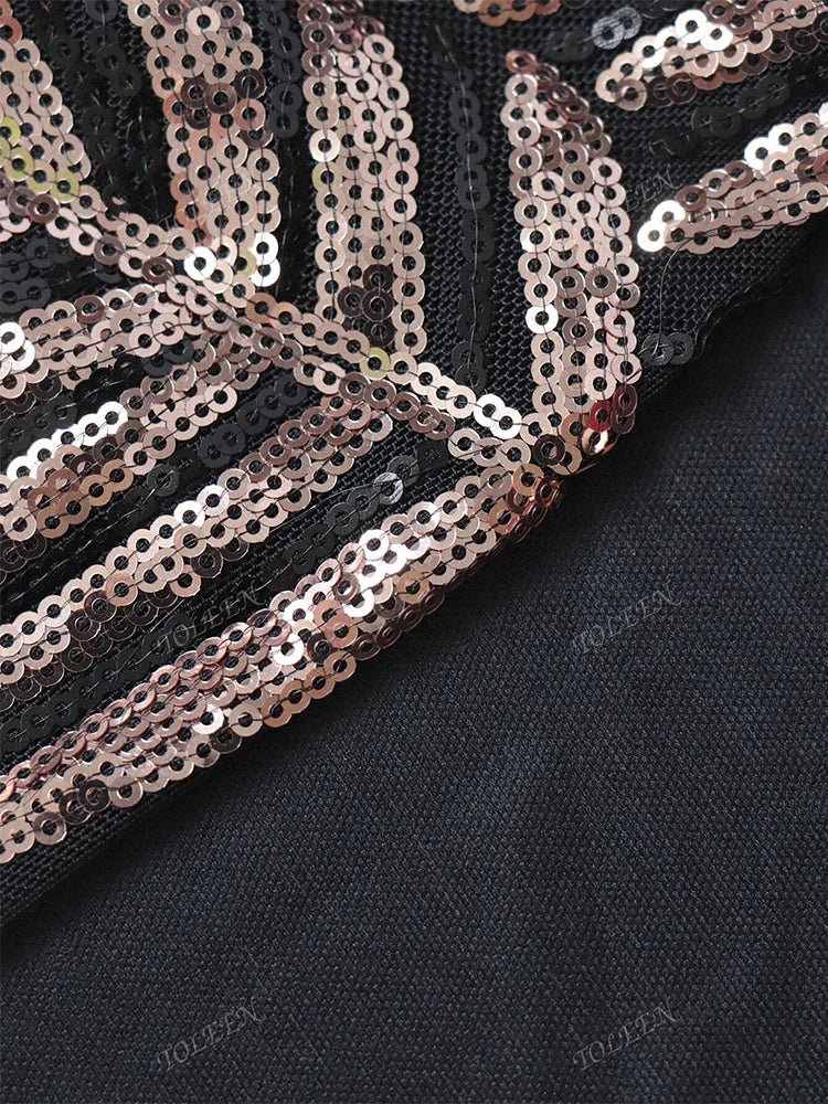 GIGI MABEL Plus Size Women's Elegant Sparkly Abayas Long Dress 2024 Spring Luxury Elegant Sequin Formal Party Evening Dresses