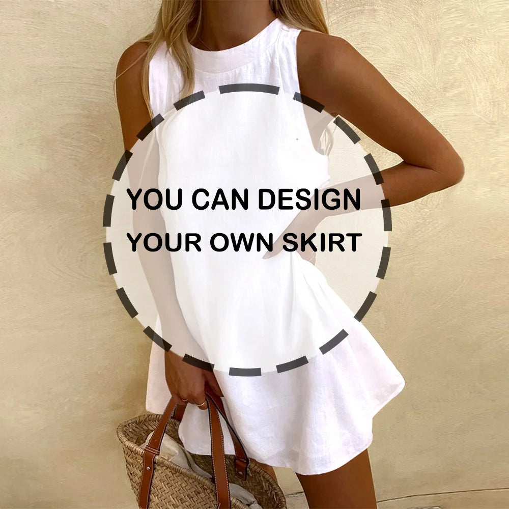 Color Cartoon Hand-Painted Print Dress Y2k Style Girl Fashion Party Dress New High Quality Luxury Women's Clothing