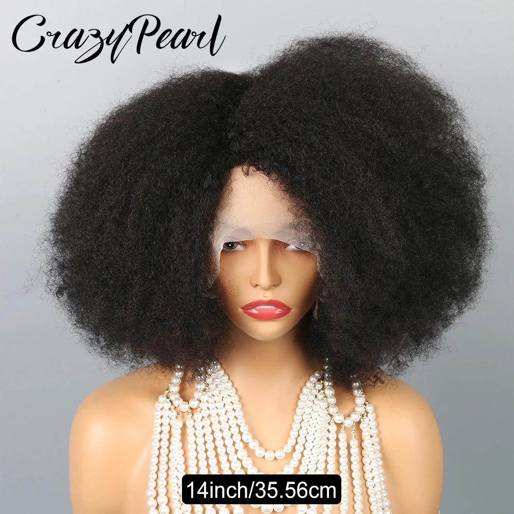 Afro Kinky Curly Lace Front Human Hair Wig for Women