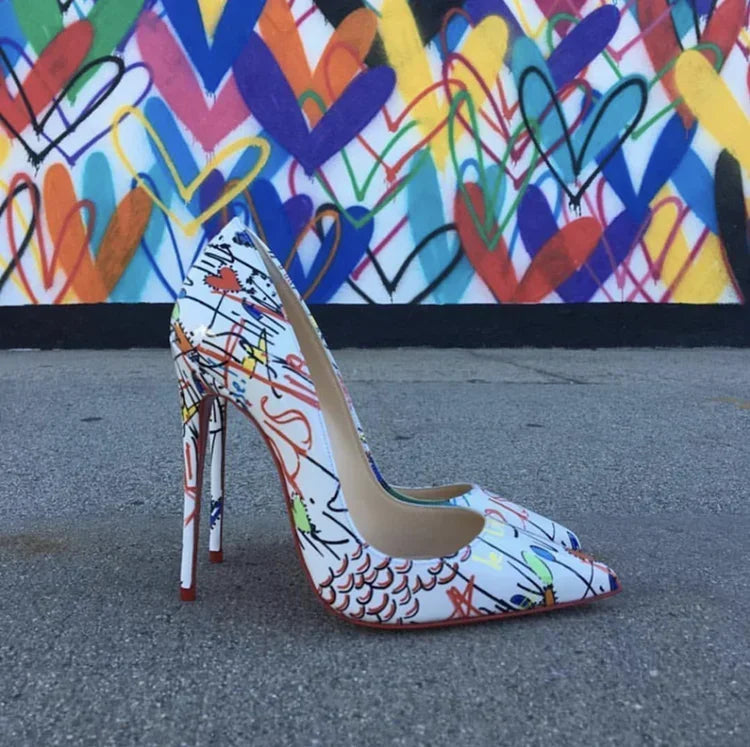 Pointed Patent Leather Slim High Heel Pumps for Women