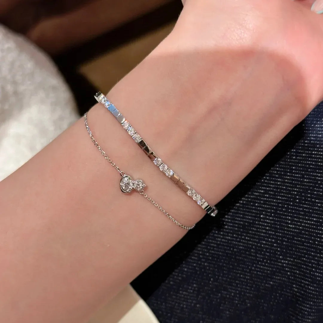 Geometric Cubic Zirconia Tennis Bracelet for Women