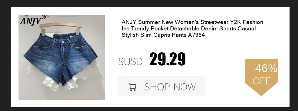 ANJY Autumn New Women Ins Shirt Studded Diamonds Distressed Denim Coat Pockets Single Breasted Elegant Vintage Casual Tops A9973