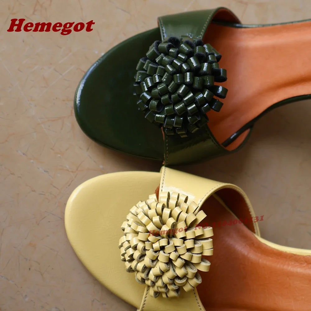 Yellow Buckled Open Toe Stiletto Sandals for Women