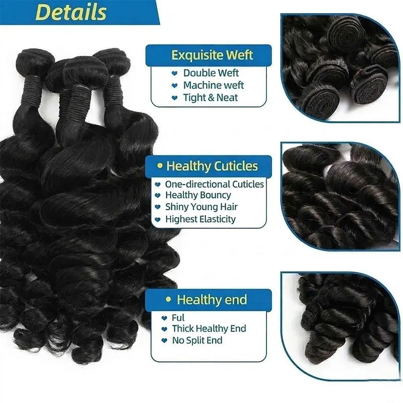 Virgin Brazilian Loose Wave Hair Bundles for Women