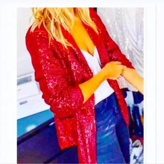 Customized 2025 New Women'sSequin Blazer Jackets Clothing Long Sleeve Elegant Jacket Autumn/Winter Collection Female Set