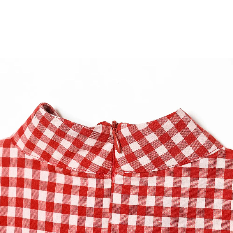 Casual Plaid Vest And Pleated Pants Set Beachwear for Women