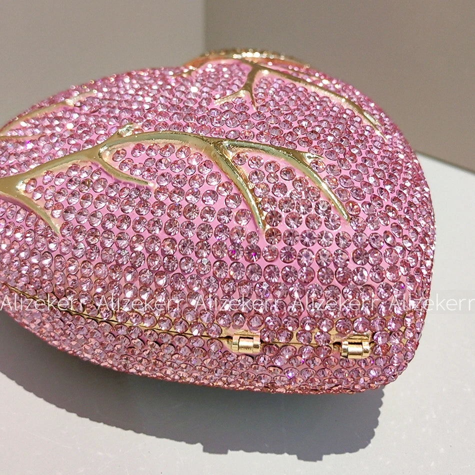 Gorgeous Rhinestone Heart Shaped Evening Bag for Women