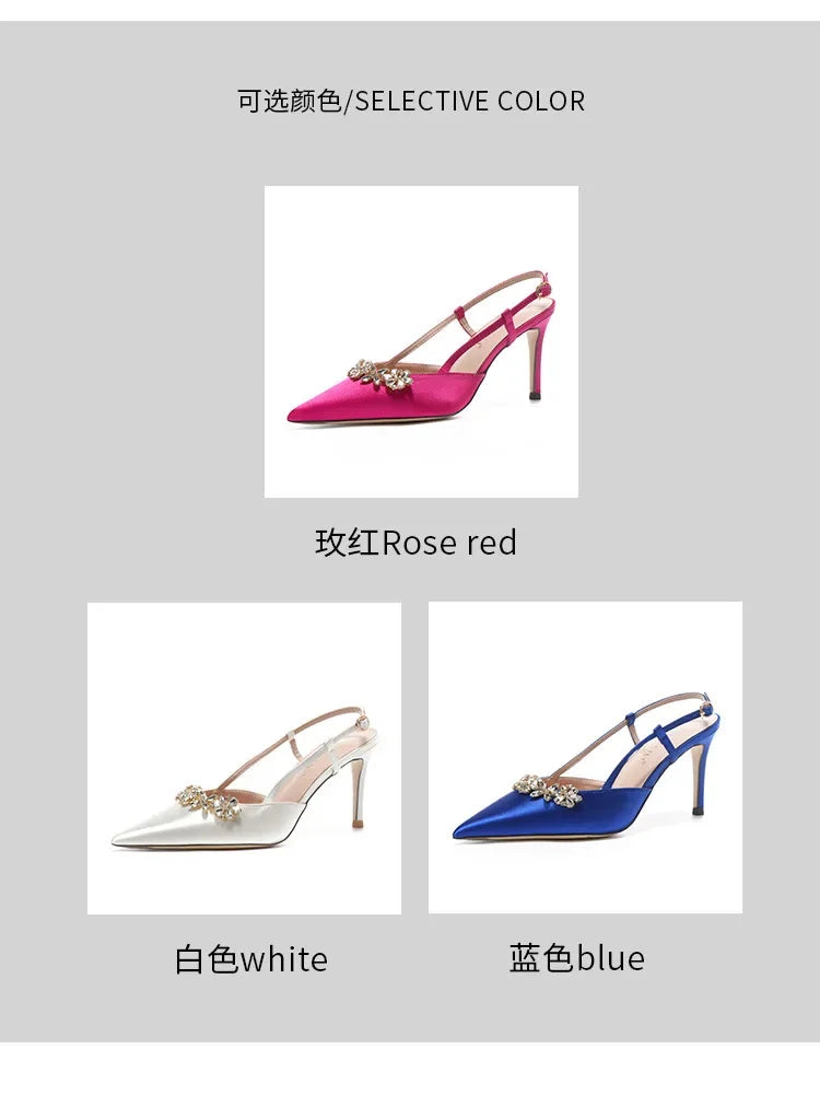 Crystal Buckle Pointed Pumps