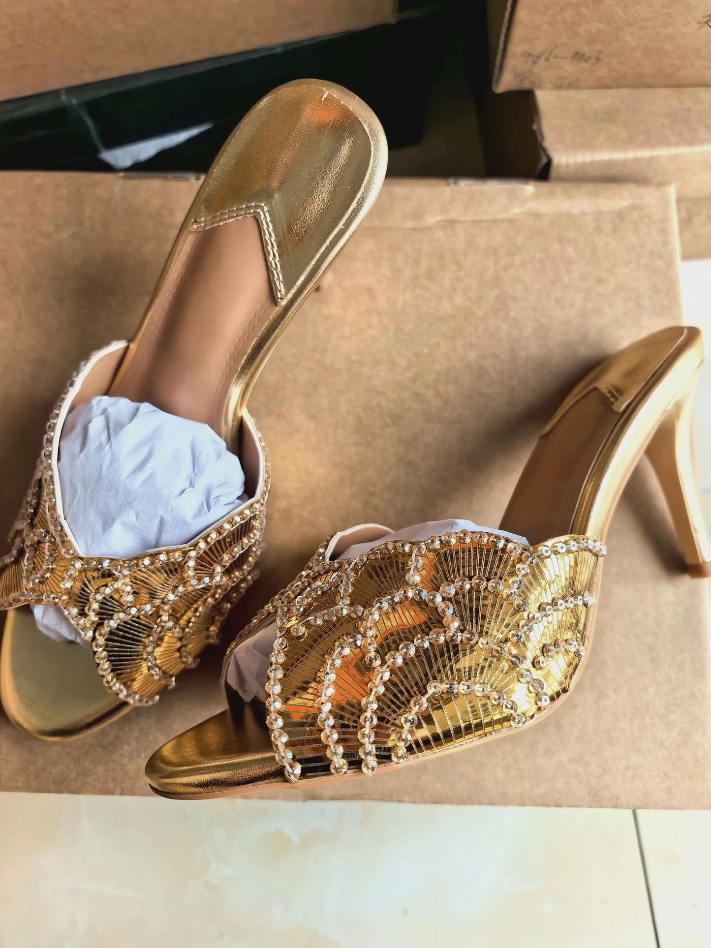 Luxurious Sparkling Fish Mouth Strap Sandals for Women