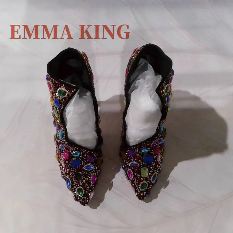 Elegant Rhinestone Pointed Toe Ankle Boots for Women