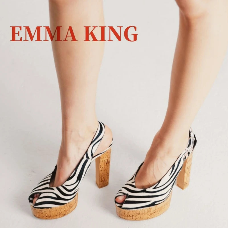 Clear Pvc Platform Slingback Peep Toe Sandals for Women