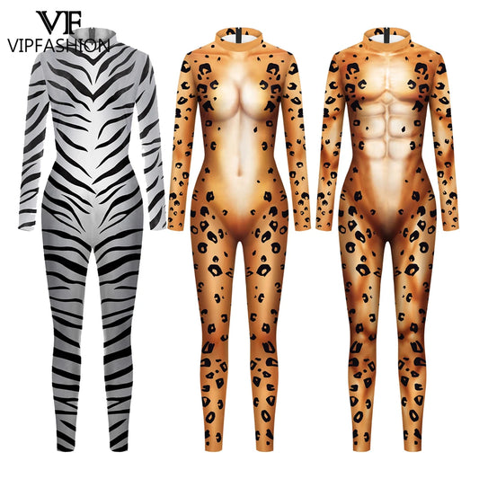 Bold Animal Print Zentai Bodysuit