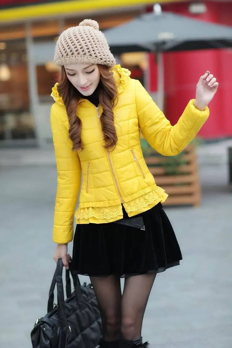 2025 New Women Cotton Jacket Coat Autumn Winter Fashion Warm Parkas Hooded Jacket