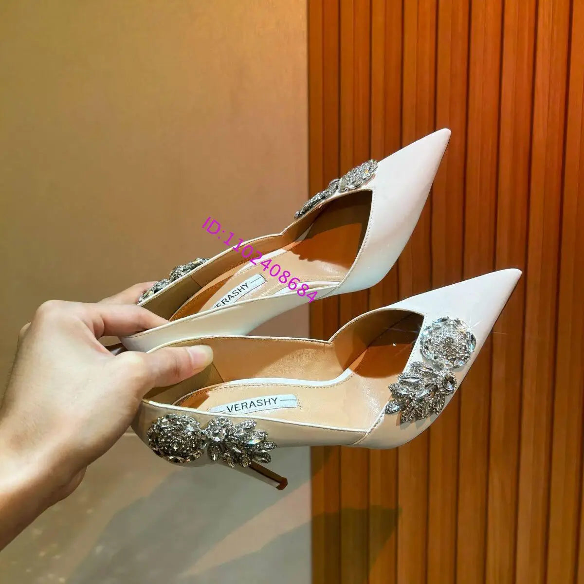Elegant Crystal Rhinestone Pointed Toe Pumps For Women