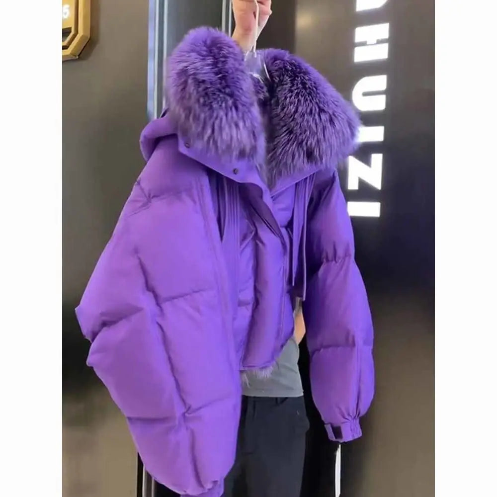 Casual Loose Fit Mao Collar Cotton Padded Coat for Women