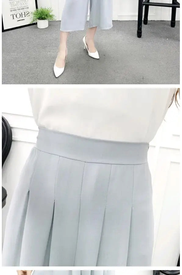 High Waist Pleated Wide Leg Cotton Linen Pants For Women