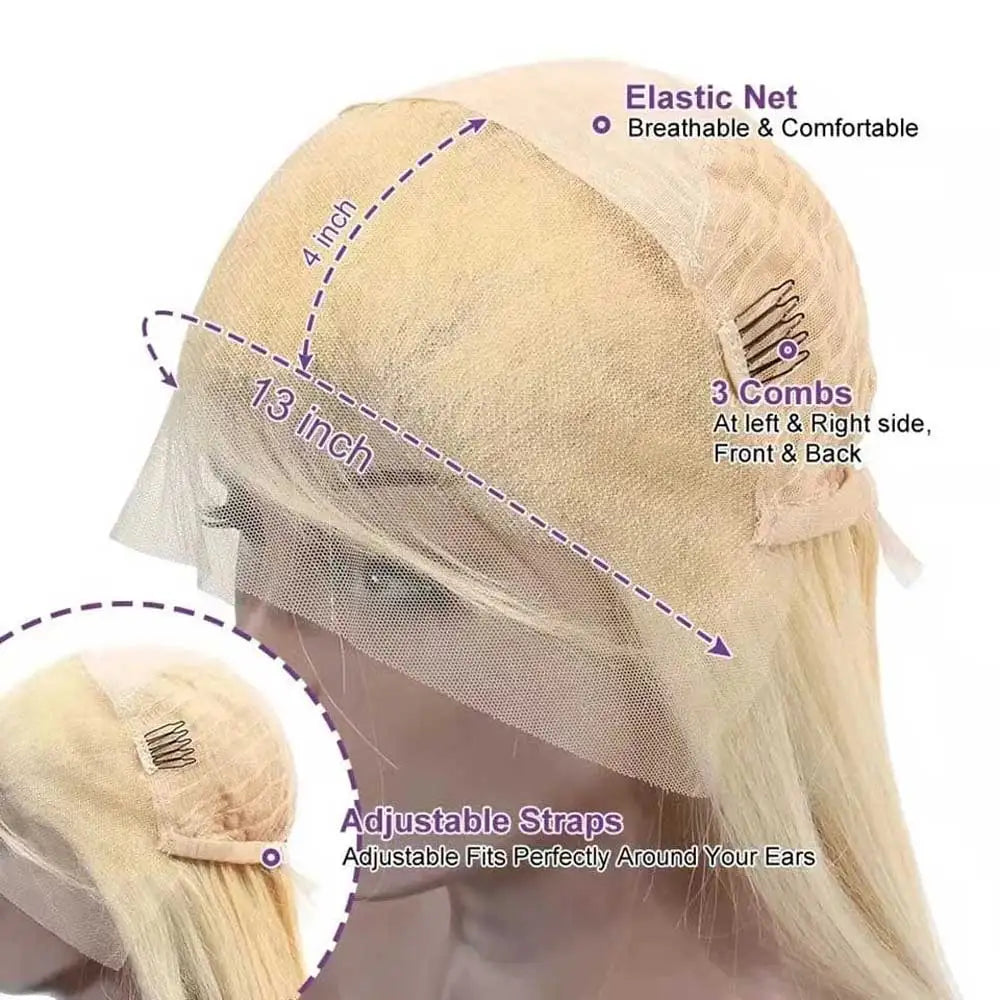 Deep Wave Blonde Lace Front Human Hair Wig for Women