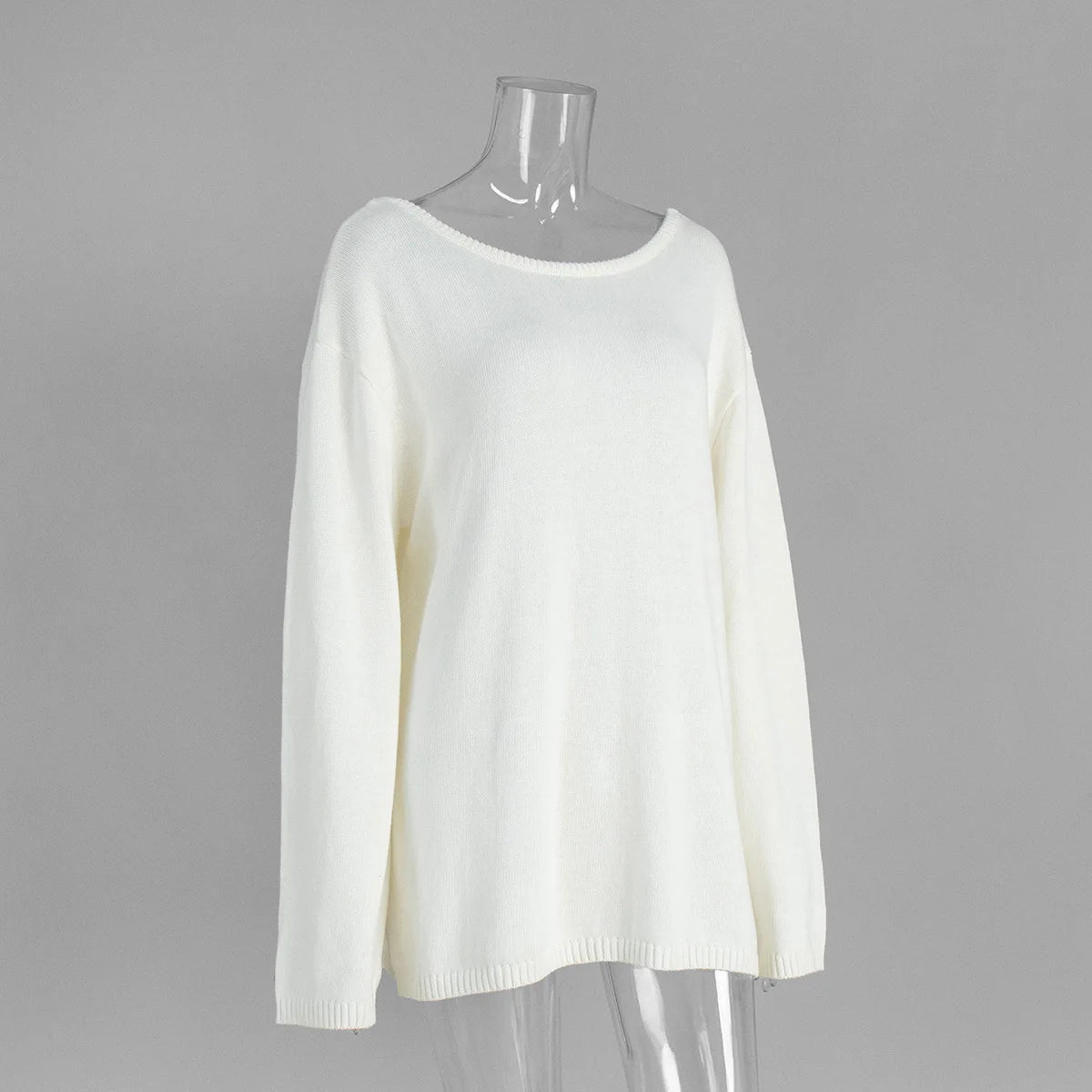 Backless Patchwork Knit Sweater