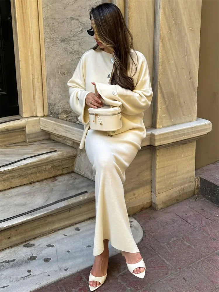 Three-Piece Knit Set Ensemble