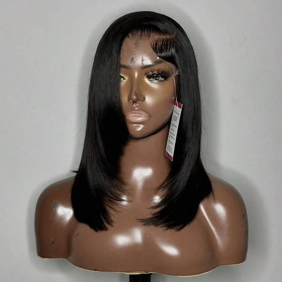 Short Straight Bob Lace Closure Wig With Baby Hair For Women