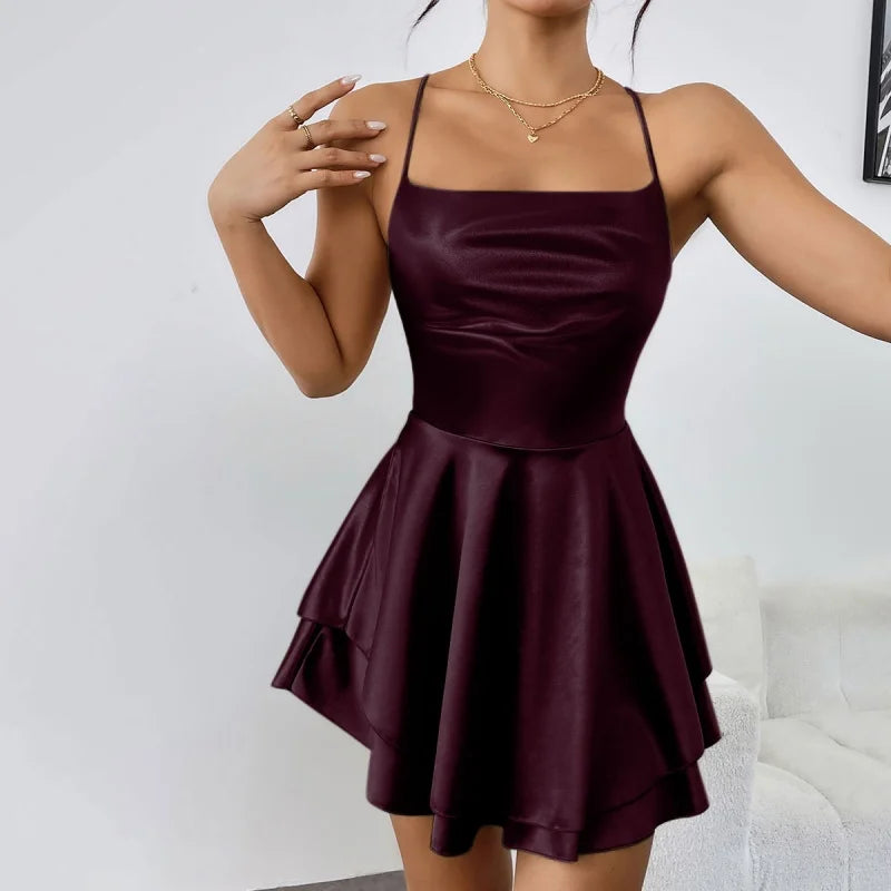 Satin Cowl Neck Jumpsuit With Open Back Detail for Women