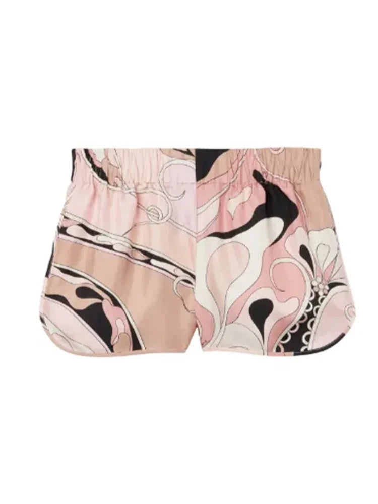 Geometric Print Top pant suits Women two pieces set round neck long sleeve Blouse loose pant Vacation Beach vacation pant outfit