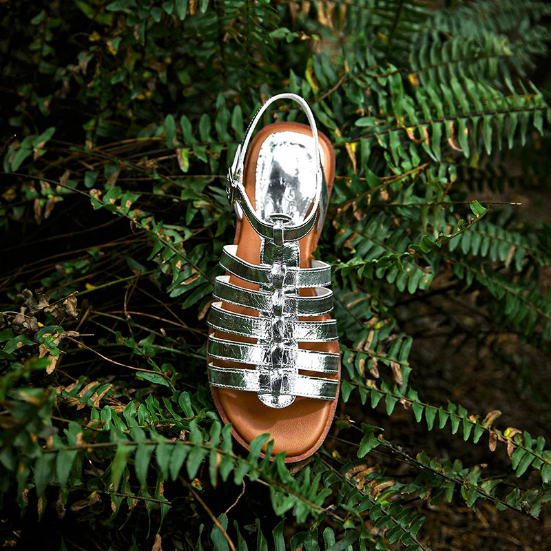 Summer Leather Handmade Gladiator Buckle Sandals for Women