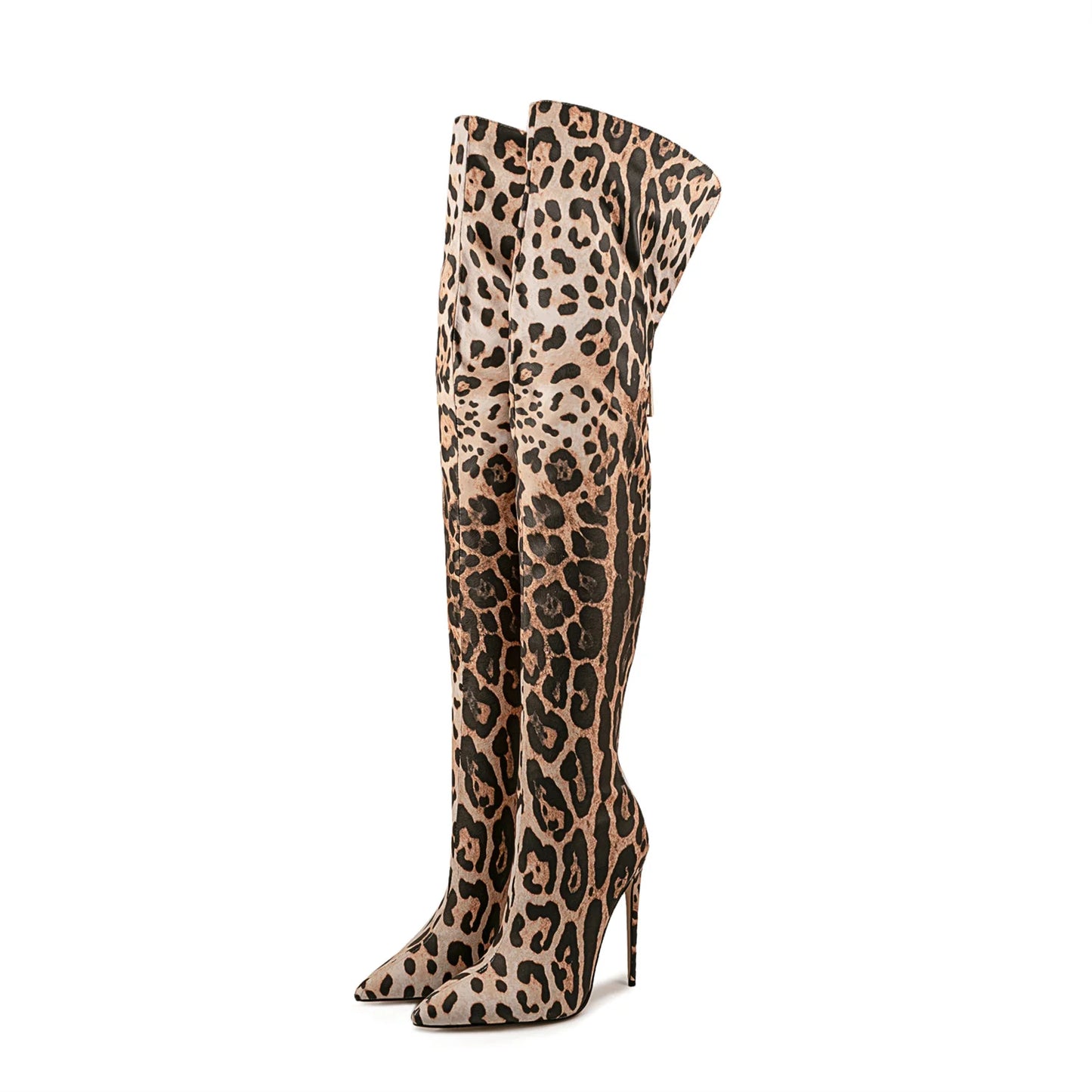 Sexy Striped Back Zip Over-the-Knee Boots for Women