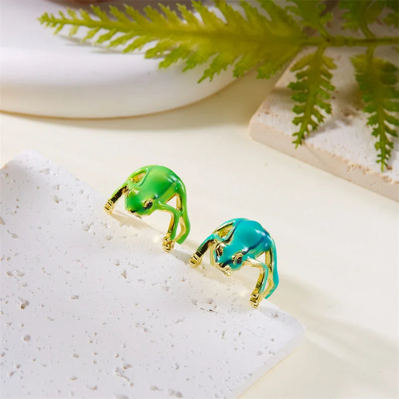 Adjustable Green Tree Frog Ring