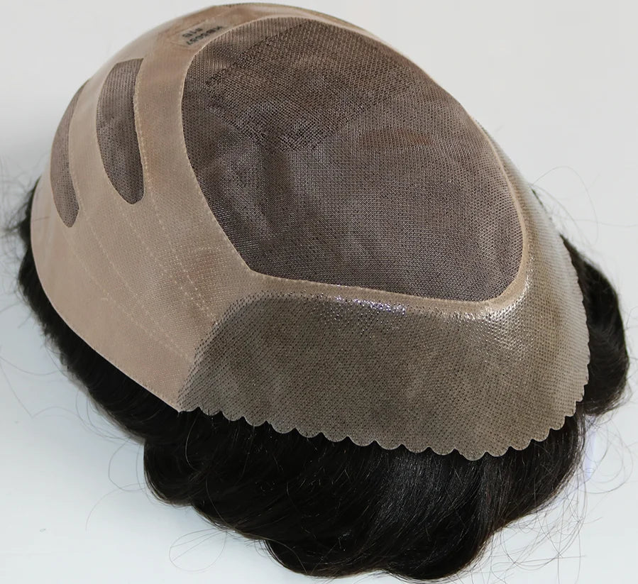 Curly Human Hair Toupee With Natural Hairline for Women