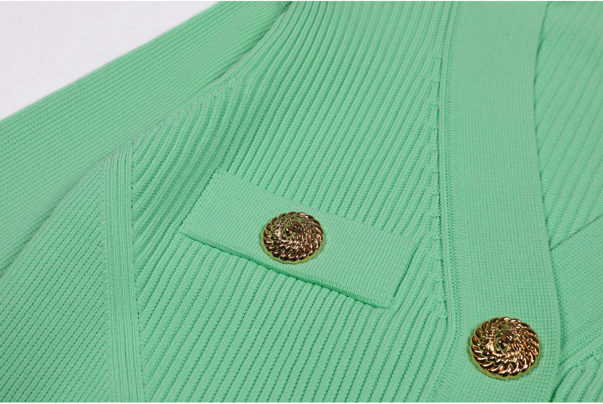 High-end Spring and Autumn New Fashion Women's Knitted Jacket Slim Elegant Commuter Knitted Top Cardigan Hidden Button Sweater