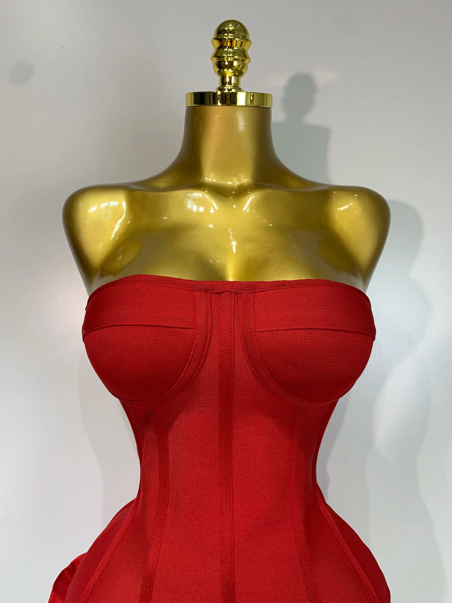 Women Sexy Strapless Backless Flower Embellished Mini Bandage Dress Bodycon Celebrity Party Cocktail Evening Party Club Dresses