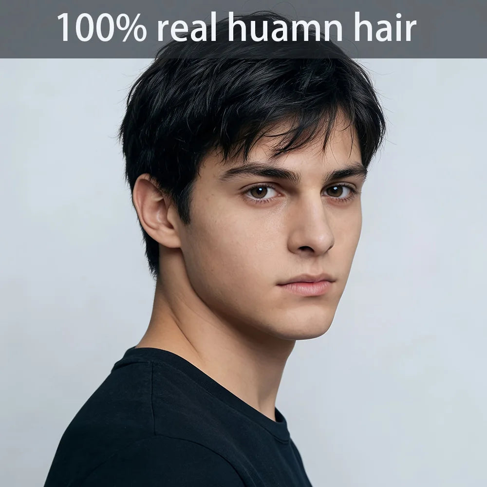 Short Black Pixie Wig With Bangs Made From Remy Straight Human Hair For Women