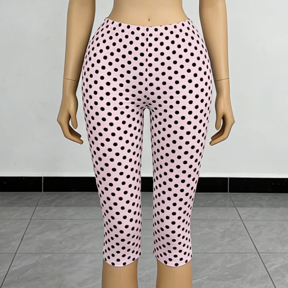 Chic Polka Dot Letter Print Two Piece Set for Women