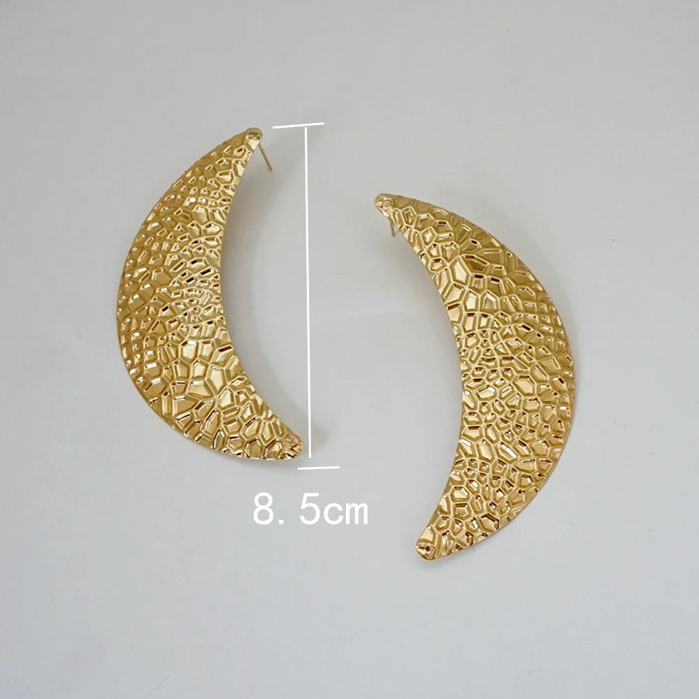 Fashion Jewelry Big Gold Color Round Geometric Earrings Dangle Drop Earrings For Women African Wedding Party Gifts