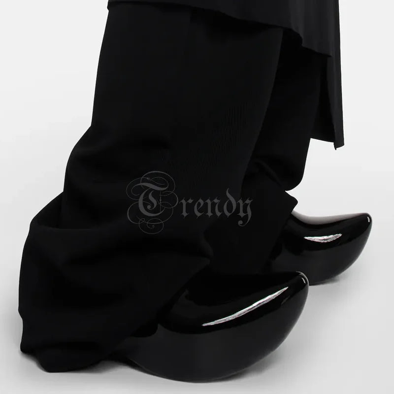 Black Mirror Leather Pointed Toe Crystal Slingback Mules For Women