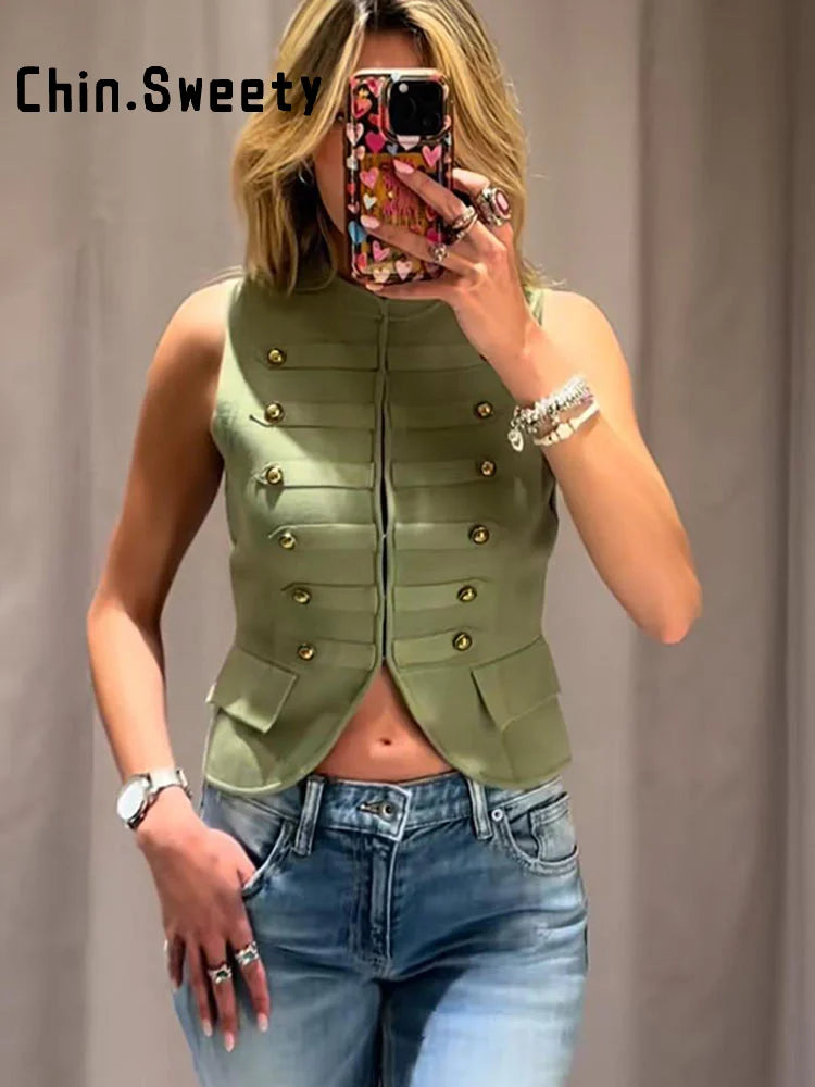 Comfortable Knitted O Neck Sleeveless Vest For Women