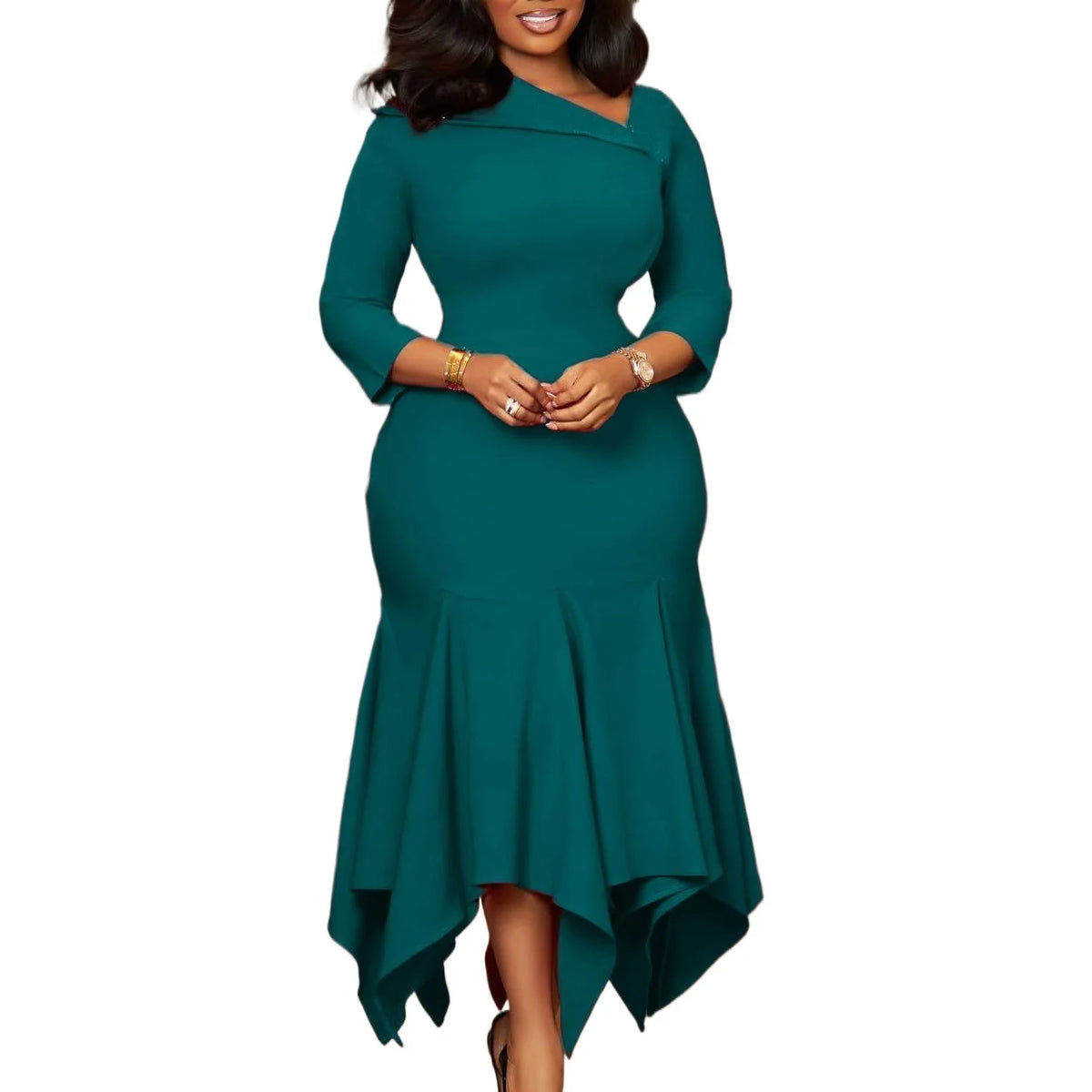 Elegant Flowing African Print Kaftan Dress for Women