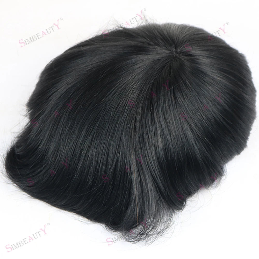 Straight Human Hair Toupee With Lace Top for Women