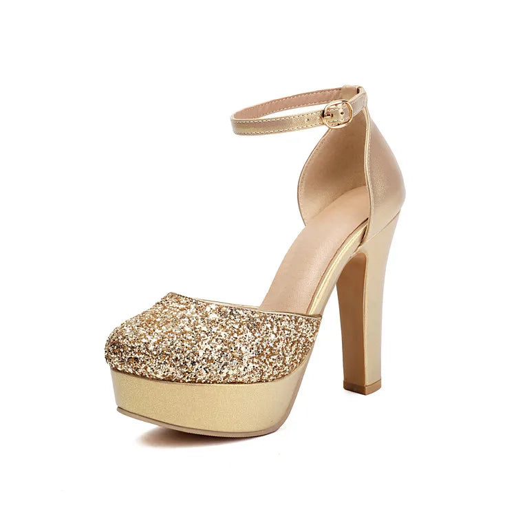 Luxe Sequin Closed Toe Evening Sandals