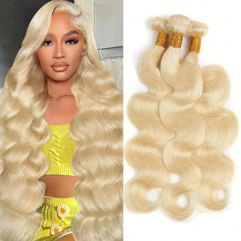 Honey Blonde Body Wave Human Hair Bundles for Women