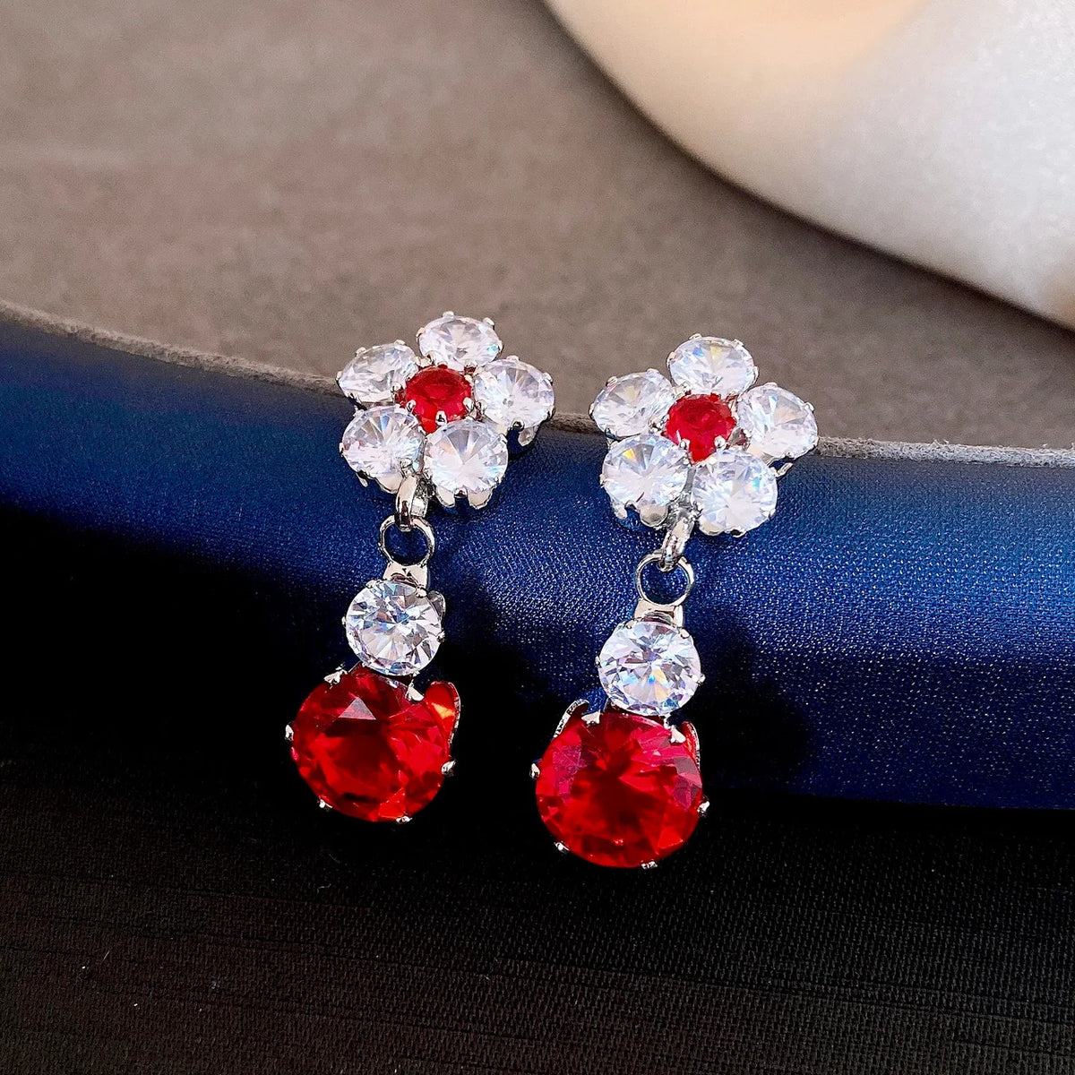 Floral Cubic Zirconia Necklace Set
