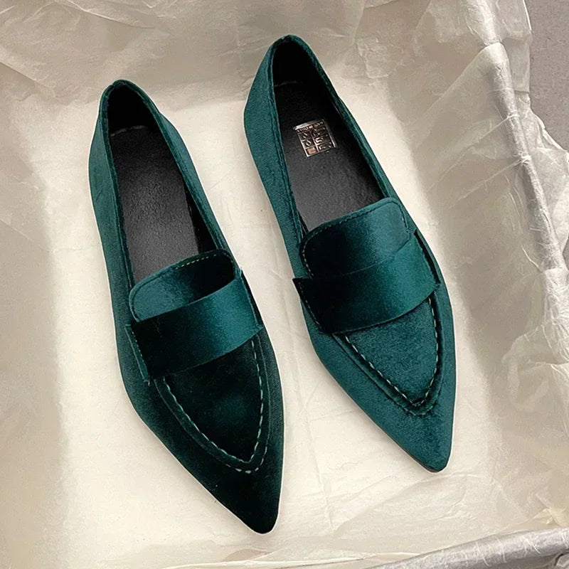 Slip On Casual Suede Pointed Toe Ballet Flats for Women